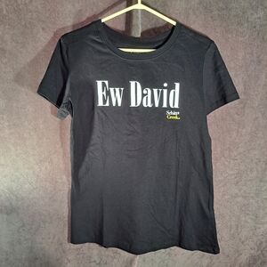 Schitts Creek "Ew David" Black Graphic Humourous Tee NEAR NEW L